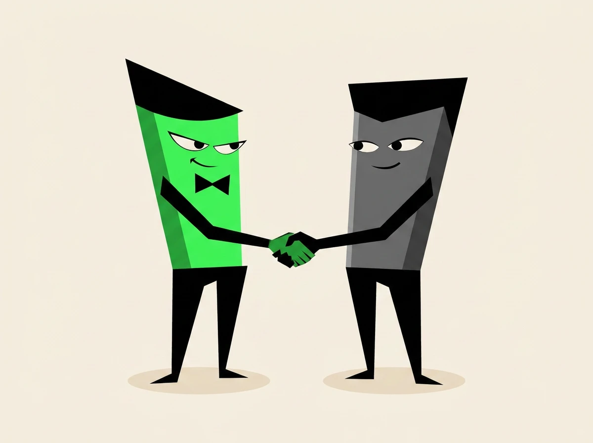 Maestro shaking hands with a partner